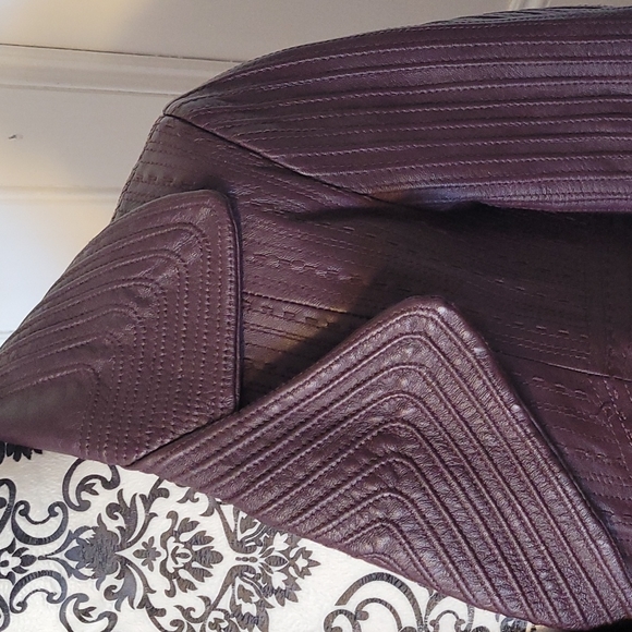 Pamela McCoy Couture vintage leather coat size M - Picture 3 of 13